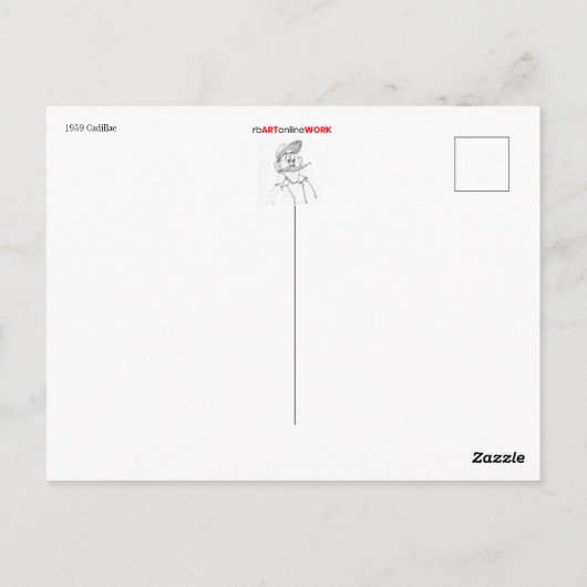 キャデラックテールフィンとタイライトポストカード ポストカード (裏面)