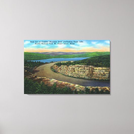 キャデラック山ビューイングイーグルのロックカット キャンバスプリント (正面)