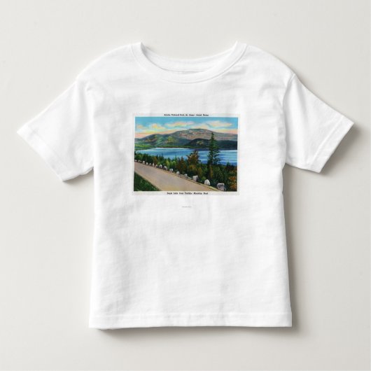 キャデラックMtの道からのeagle湖の眺め トドラーTシャツ (正面)