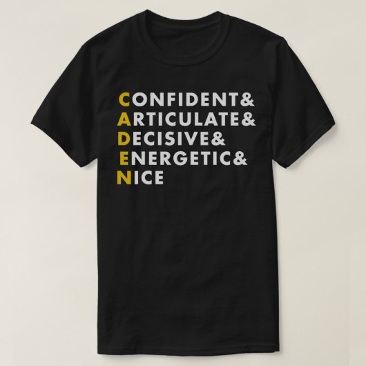 キャデンパーソナライズされた名ギフト Tシャツ (デザイン正面)