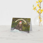 キャトマイのクマ856のクリスマスカード カード (黄色い花)