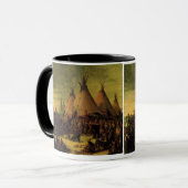 キャトリンによるヴィンテージインディアン、シウ族の戦評議会 マグカップ (正面左)