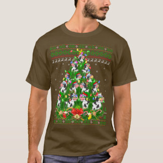 キャトルクリスマス照明ツリーサンタキャトル醜いキリスト Tシャツ