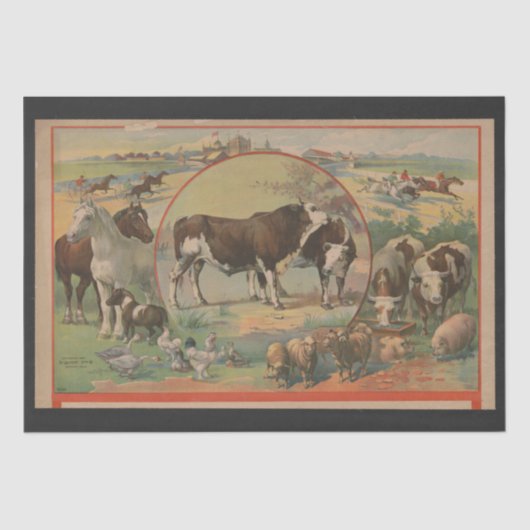 キャトルファーム動物のレーストラックエフェメラデクページ 薄葉紙 (正面)