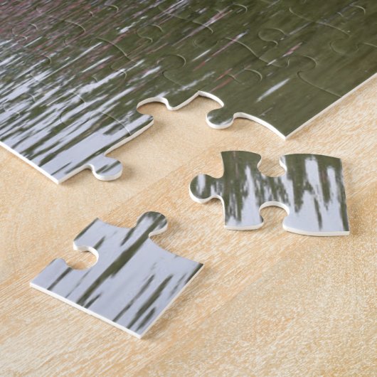 キャナルボートとAvon England UK川の白鳥 ジグソーパズル (側面)