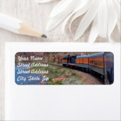 キャニオンで電車の背景差出人住所シール ラベル (インサイチュ)