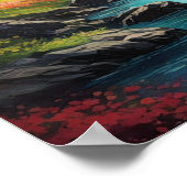 キャニオンに小さな魅力的滝 ポスター (角)