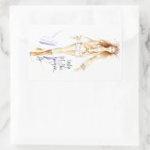 キャニオンの女性 長方形シール (バッグ)