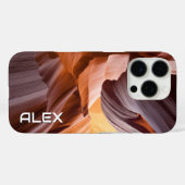 キャニオンウェーブサンドストーンパタ自然ーン Case-Mate iPhoneケース (裏面 (横))