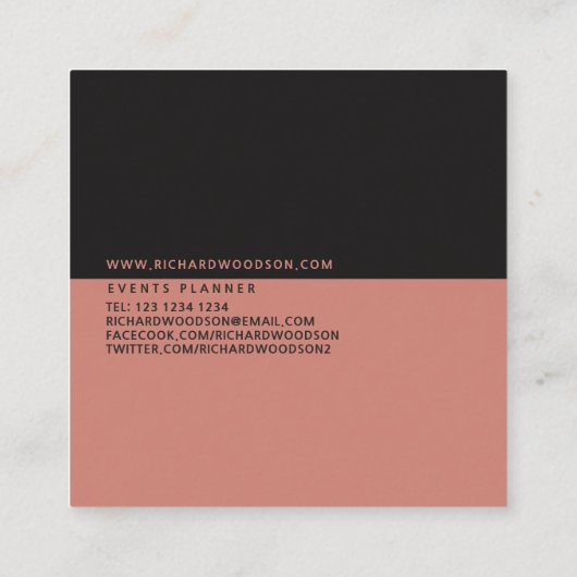 キャニオンクレイエレガントミニマルモダンプロフェッショナル スクエア名刺 (裏面)