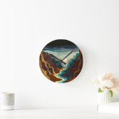 キャニオンサンセットランドスケープ ラウンド壁時計 (ホーム)