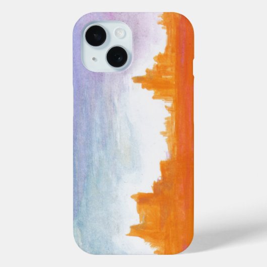キャニオンランドスケープオレンジブルー絵画抽象芸術ズアート Case-Mate iPhoneケース (裏面)