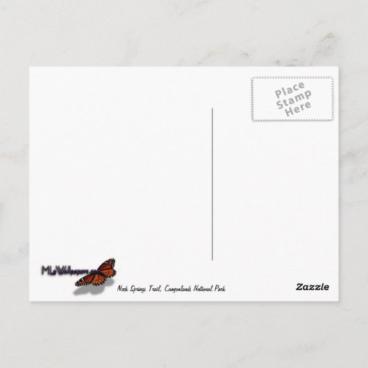 キャニオンランドス国立公園のネックスプリングストレイル ポストカード (裏面)