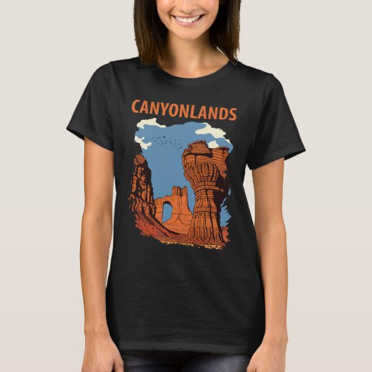 キャニオンランド ユタ州 アーチ オレンジ 旅行 Tシャツ (正面)