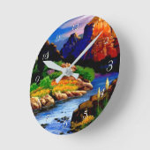 キャニオンリバー ラウンド壁時計 (傾斜)