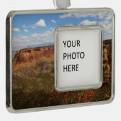 キャニオンリムトレイルから見るコロラドモニュメント シルバープレートフレームオーナメント (右)