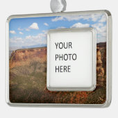 キャニオンリムトレイルから見るコロラドモニュメント シルバープレートフレームオーナメント (左)