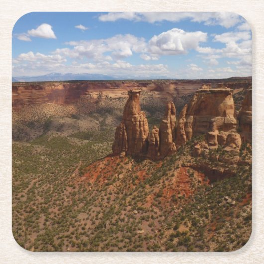 キャニオンリムトレイルから見るコロラドモニュメント スクエアペーパーコースター (正面)