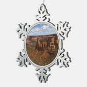 キャニオンリムトレイルから見るコロラドモニュメント スノーフレークピューターオーナメント (右)