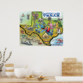 キャニオンレイクテキサス州地図ポスター ポスター (キッチン)