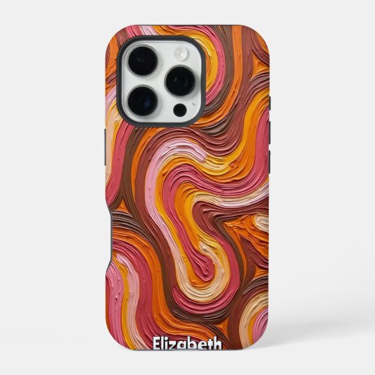キャニオン層:抽象芸術インパスト iPhoneケース (裏面)