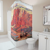 「キャニオン・ライダー」エドガー・ペインによる西洋美術 シャワーカーテン (インサイチュ)