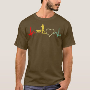 キャニクロスドッグランナランニングースポーツのハートビート Tシャツ
