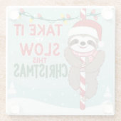 キャニステッキ，楽しいクリスマス，季節の挨拶，フューズ ガラスコースター (裏面)