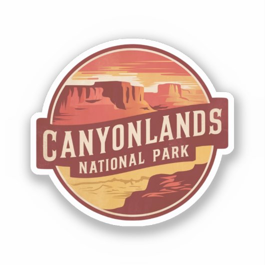 キャニョンランズ国立公園のドラマチックな砂漠 シール (正面)