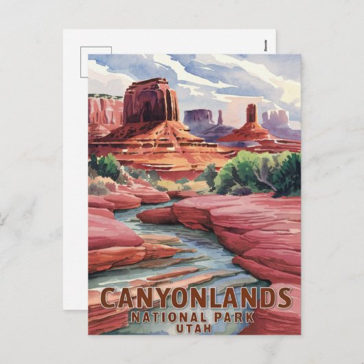 キャニョンランズ国立公園水彩風景 シーズンポストカード (正面/裏面)