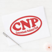 キャニョンランズ国立公園赤い楕円形シール 楕円形シール (封筒)