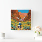 キャニョ鮮やかンのカウボーイ | ティンチン漫画アート スクエア壁時計 (ホーム)