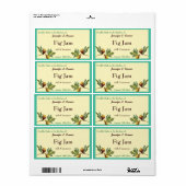 キャニングジャー食品ラベルのイチジクのジャムまたは保存 ラベル (フルシート)