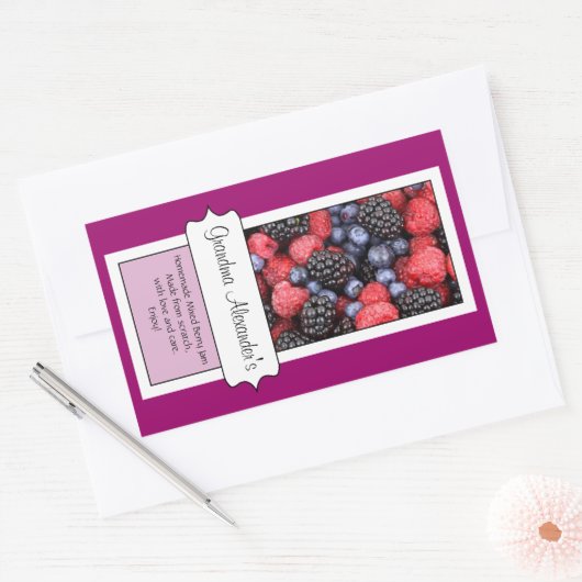 キャニングパーソナライズされたジャールラベル、カスタム果実 長方形シール (封筒)