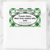 キャニングパーソナライズされたジャールラベル、グリーンジンジャムジャム 長方形シール (バッグ)