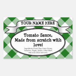 キャニングパーソナライズされたジャールラベル、グリーンジンジャムジャム 長方形シール