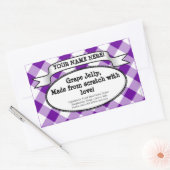 キャニングパーソナライズされたジャールラベル、パープルギンガムジャム 長方形シール (封筒)