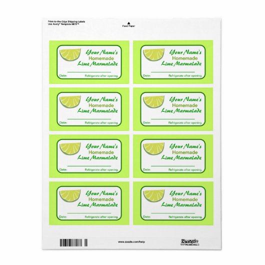 キャニングパーソナライズされたラベルライム漬物を保存 ラベル (フルシート)