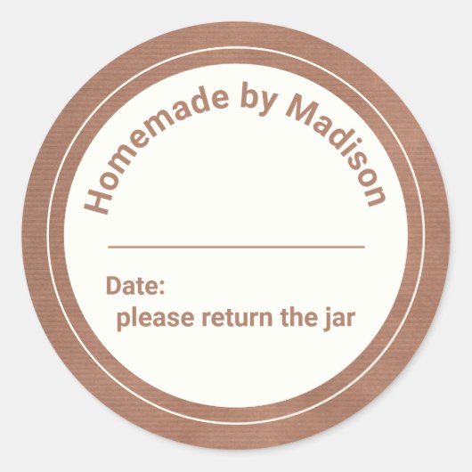 キャニングパーソナライズされた自家製 | JARを返す ラウンドシール (正面)