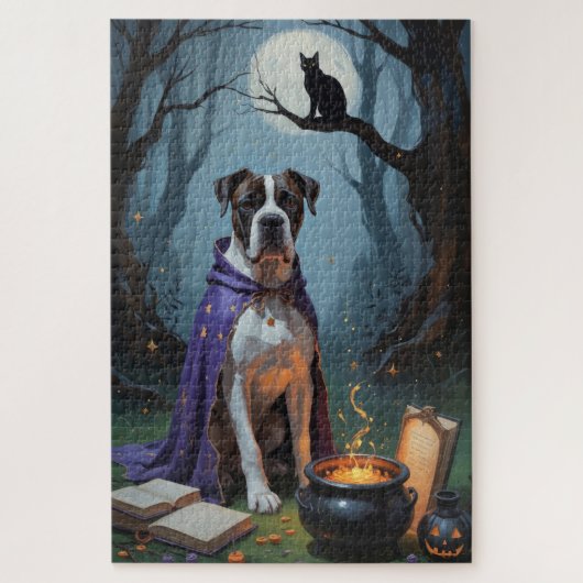 キャネコルソ犬のウィズミカルハロウィンペイント絵画 ジグソーパズル (縦)