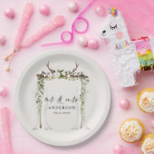 キャノピーの田舎植物結婚学のmrとmrs文字  ペーパープレート (パーティー)