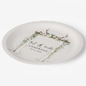 キャノピーの田舎植物結婚学のmrとmrs文字  ペーパープレート (アングル)