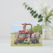 キャノピー付き古いデュアルホイールトラクタ ポストカード (スタンド正面)
