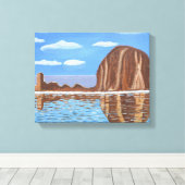 キャノンビーチオレゴン帆布 キャンバスプリント (インサイチュ (ウッドフロア))