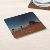 キャノンビーチオレゴン・ハイスタック スクエアペーパーコースター (アングル)