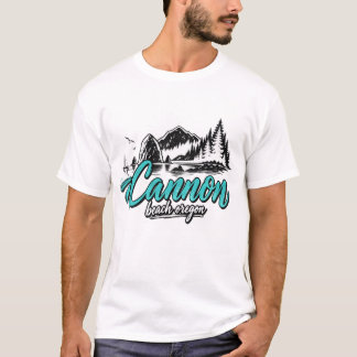 キャノンビーチ オレゴン州 ヴィンテージ 海岸 山 Tシャツ