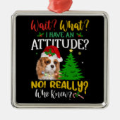 キャバおもしろいリアキングチャールズスパニエル犬ドッグ メタルオーナメント (正面)