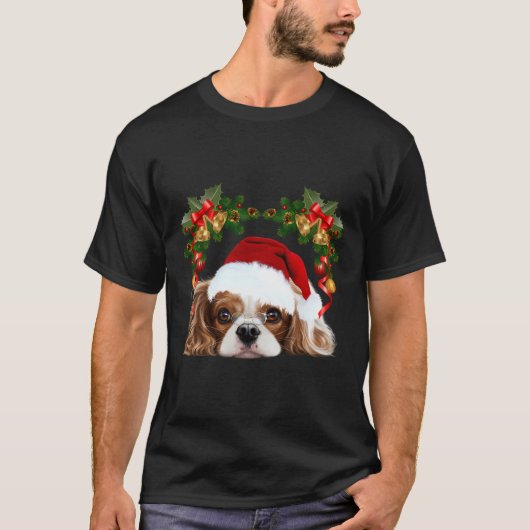 キャバおもしろいリアキングチャールズスパニエル犬恋人醜いChr Tシャツ (正面)