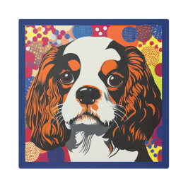 キャバお洒落リエスパニエル犬アート メタルプリント