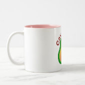 キャバカド…猫の多くの気分を探る ツートーンマグカップ (左)